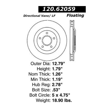 Centric StopTech Premium Cryostop Rotor; Front Left, StopTech 120.62059CRY